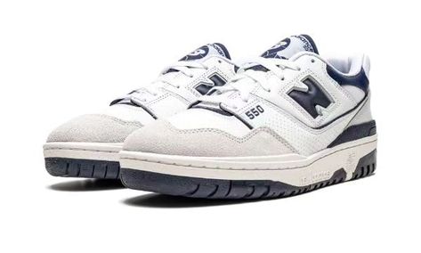 NEW BALANCE 550 "White / Navy Blue" Navy Blue New Balance, New Balance 550 Sea Salt, 550 Sea Salt, 70s Converse, New Balance 550 White, Yeezy 750, Nike X Travis Scott, Converse Run Star Hike, Balance 550