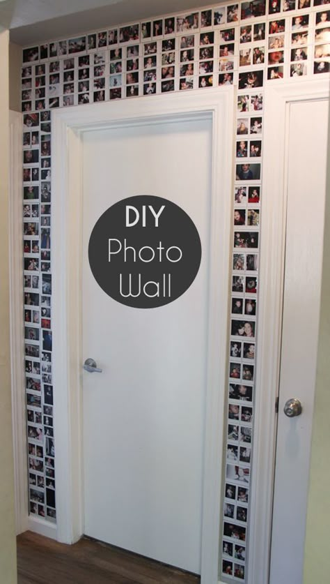 Take a wall (or hall) from drab to fab with this simple DIY photo wall. It's a perfect way to celebrate everyday memories. Click through to get all the DIY details, including the best way to attach all those pics. Instax Wall, Diy Photo Wall, Photowall Ideas, Super Photo, Diy Wall Decor For Bedroom, College House, Photo Collages, Decoration Photo, Room Decorations