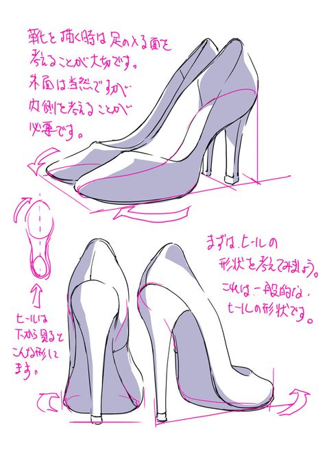 Heel Reference Drawing, High Heels Drawing Reference, Anime Heels, Shoes Reference Drawing, Shoes Drawing Reference, How To Draw Heels, Drawing High Heels, Feet Drawing, Back Drawing