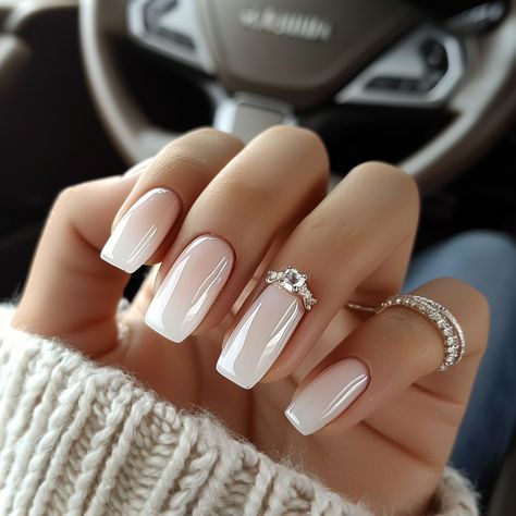 holiday nails, wedding nails, spring nails, summer nails, acrylic nails, gel nails, manicure, white nails, nude nails, long nails Square Ombre Nails, Square Ombre, Acrylic Manicure, Acrylic Gel Nails, Ombre Acrylic, White Ombre, Manicure Nails, Acrylic Gel, White Square