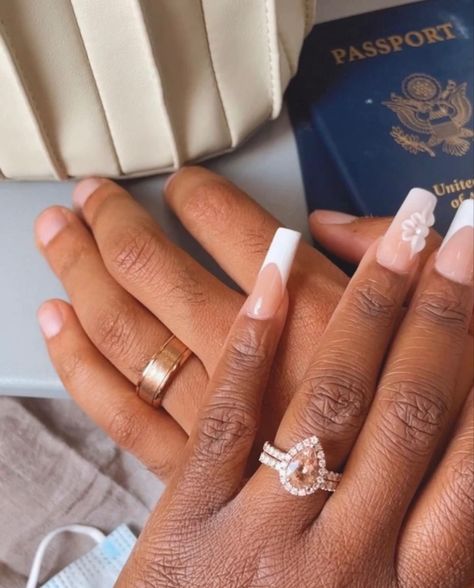 Wedding Rings For Black Women, Black Couple Engagement Ring, Black Woman Wedding Nails, Bride Nails Black Women, Promise Ring Black Women, Engagement Rings On Black Women Hand, Gold Wedding Rings Black Women, Gold Engagement Ring Black Woman, Engagement Rings For Black Women