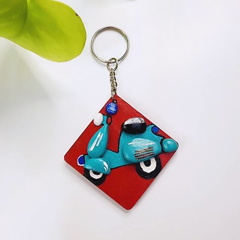 Get around town in style with this chic scooter MDF board keychain, perfect for capturing your adventures and sharing them on Instagram! 🛵✨ #ScooterStyle #ExploreInStyle . . Artwork: scooter mdf keychain . . Follow: @maipotli . . MDF keychain : @artcornerghz Clay : moulditclay Colors: fevicryl acrylic colors Size: 2inch x 2 inch Ready to use . . DM to order all customization is available in colour and size [Mdf keychains, claywork, mouldit, keychains] #maipotli ##indianartist #artistic #c... Mdf Board Keychain, Mouldit Clay Keychain, Mdf Keychain, Diy Keychains, Craft Home Decor, Boy Bike, Clay Keychain, Lippan Art, Scrapbook Stickers Printable