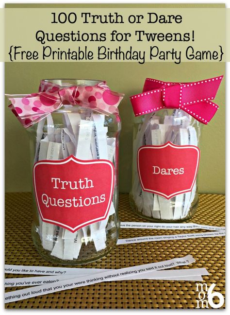 If you are hosting a tween birthday party in the near future: Here are 100 Truth or Dare Questions for Tweens! Teenage Sleepover, Teen Sleepover, Party Sleepover, Sweet 17, Slumber Party Games, Girl Sleepover, Fun Sleepover Ideas, 13th Birthday Parties, Birthday Party For Teens