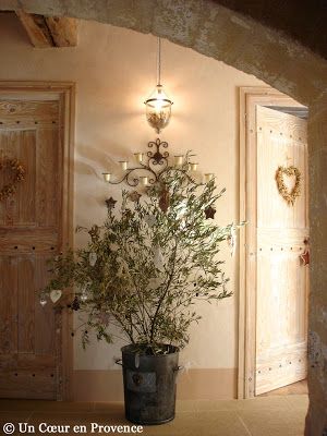 A Heart in Provence: The Christmas olive tree Indoor Olive Tree, Rustic Ideas, French Christmas, Christmas Shoot, Christmas Interiors, Country French, Whimsical Christmas, Harvest Moon, Christmas 2014