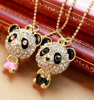 Diamond Sweater Chain Panda Necklace Female Panda, Panda Jewelry, Panda Necklace, Jewelry Promotion, Cheap Necklaces, Bear Necklace, Long Chain Necklace, Wing Earrings, Necklace Online