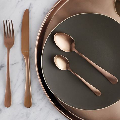 Copper Cutlery, Gold Cutlery Set, Gold Cutlery, Gold Flatware, Registry Items, Stainless Steel Cutlery, Knife Set Kitchen, Stainless Steel Flatware, Flatware Set