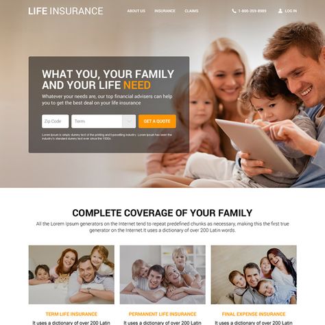 responsive life insurance agency website design template Insurance Website Design, Insurance Website, Website Design Templates, Agency Website Design, Insurance Sales, Clean Life, Website Builder Free, Create Your Own Business, Professional Website Design