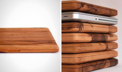 Geek Out: Our Gift Guide For Every Kind of Techie How To Make Drinks, Laptop Covers, Geek Gifts, Wooden Case, Geek Out, Wood Work, Design Milk, Laptop Case, Cool Gadgets