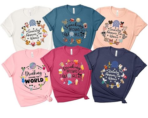 Amazon.com: Minnie Epcot Shirt, Mickey Trip Shirt, Family Shirt, Snacking Around The World Shirt, Drinking Around The World Shirt : Handmade Products Drinking Around The World Shirt, Family Snacks, Epcot Shirts, Drinking Around The World, Family Shirt, Travel Shirts, Handmade Products, Family Shirts, Around The World