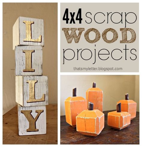 Scrap wood projects: 4x4s It’s scrap wood week here on the blog.  Previously I shared a round up of kids gift ideas all made from scrap wood and today I have two easy decor projects made using 4×4 wood scraps. Simple, chunky alphabet blocks make a great gift.  These were painted with gold letters instead... Read more 4x4 Crafts, Scrap Wood Crafts, Wood Projects For Kids, Wood Block Crafts, Wood Crafting Tools, Wood Scraps, Easy Wood Projects, Scrap Wood Projects, Diy Holz