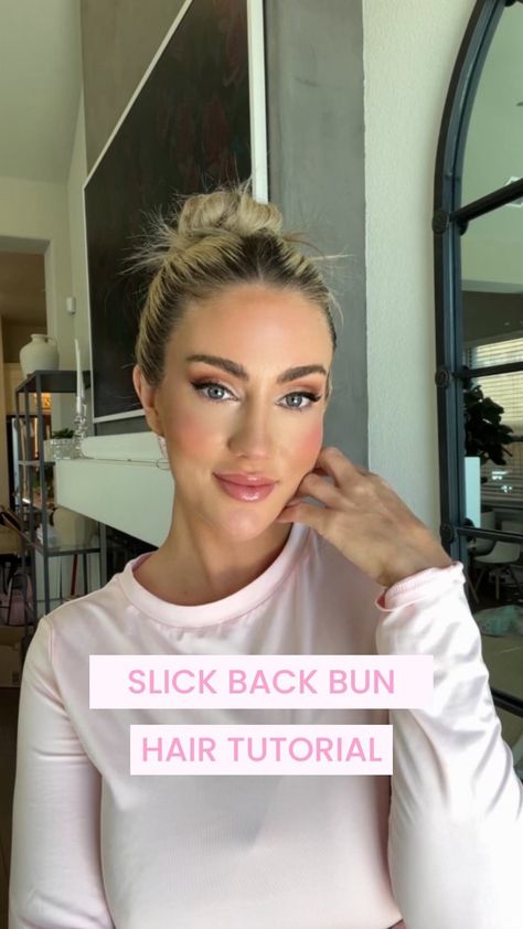 Mallory Lee | Stylish Mom | Dallas, TX | Comment "bun" & I will send you all the supplies you need to acheive this easy slick back bun ✨ This hairstyle is one of my favorite ways… | Instagram Slick Back Bun For Long Hair, Bun Hairstyles Slick Back, Sleeked Back Hairstyle, Wet Bun Hairstyles, Slick Back Bun Natural Hair, Slick Bun Hairstyles, Sleek High Bun, Slicked Back Bun, Dip Dyed Hair