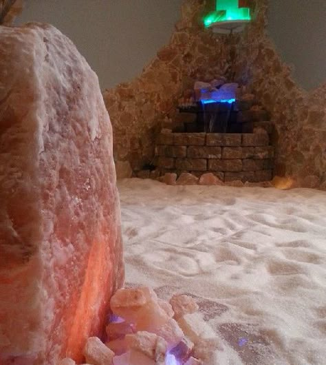 4. The Salt Room (Centerville) Salt Therapy Room, Salt Room Therapy, Himalayan Salt Cave, Himalayan Salt Room, Salt Cave Spa, Cave Spa, Spa Hammam, Massage Therapy Rooms, Home Spa Room