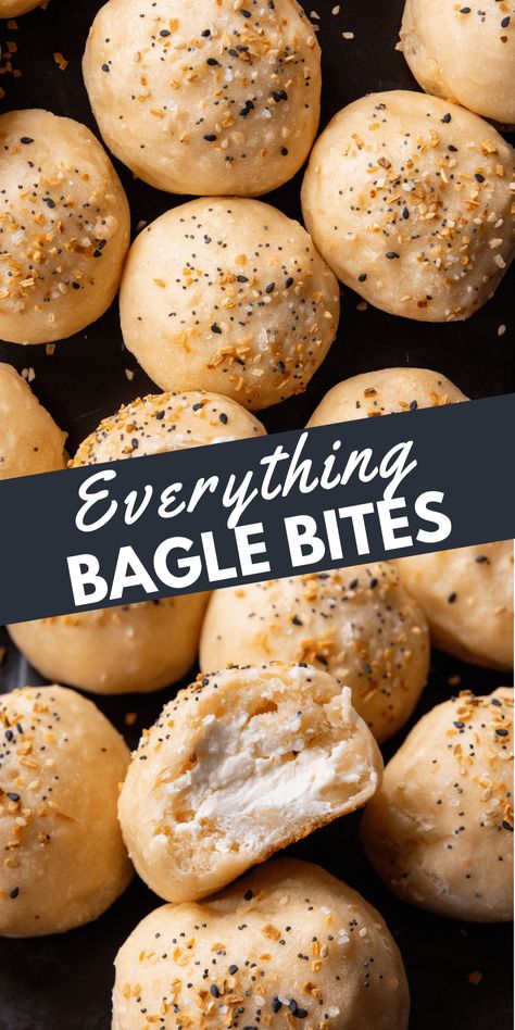 Everything Bagel Muffins, How To Make Bagel Bites, Blueberry Bagel Bites, Everything Bagel Cream Cheese Balls, Stuffed Bagel Balls, High Protein Bagel Bites, Greek Yogurt Bagel Bites, Bagel Bites Cream Cheese, Air Fryer Bagel Bites