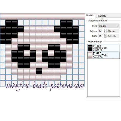 Little Panda free hama beads pattern 2 colors - free perler beads patterns fuse beads Hama Beads Hama Beads Pattern, Beading Patterns Free Tutorials, Cross Stitch Patterns Free Disney, Easy Sewing Patterns Free, Miyuki Beads Pattern, Hand Embroidery Patterns Free, Knitting Patterns Free Blanket, Beads Pattern, Beads Patterns