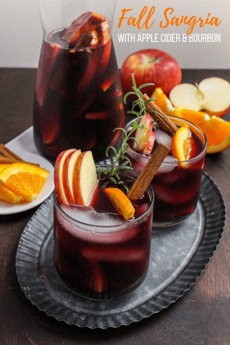 Fall Sangria Recipes Red, Sangria Recipes Red, Fall Sangria Recipes, Red Sangria Recipes, Apple Sangria, Cider Sangria, Apple Cider Sangria, Sangria Wine, Spiced Apple Cider