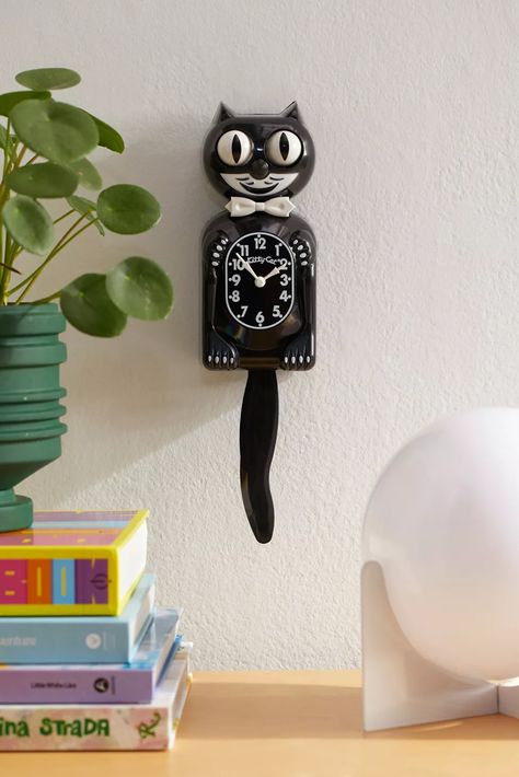 Kitty-Cat Mini Clock | Urban Outfitters Canada Kit Cat Clock, Cat Bedroom, Urban Outfitters Home, Classic Clocks, Cat Clock, Retro Clock, Cat Decor, Mirror Wall Art, Cat Wall