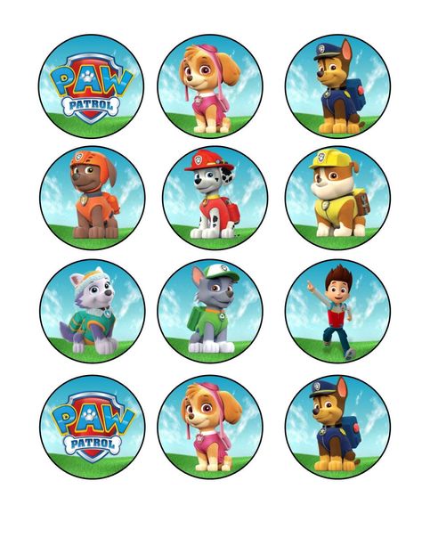 Paw Patrol Cake Decorations, Paw Patrol Chase Cake, Paw Patrol Cake Topper, Paw Patrol Birthday Decorations, Paw Patrol Stickers, Imprimibles Paw Patrol, Paw Patrol Party Decorations, Paw Patrol Printables, Paw Patrol Cupcakes