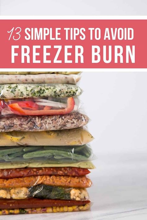 Freezer burn is the worst! Here are 13 of the BEST Tips to Prevent Freezer burn on chicken, ice cream, bread, meat and vegetables. This post will save you money! | happymoneysaver.com #freezerburn #freezermeals Chicken Ice Cream, Ice Cream Bread, Cream Bread, Budget Freezer Meals, Freezable Meals, Make Ahead Freezer Meals, Meat And Vegetables, Healthy Freezer Meals, Easy Freezer Meals