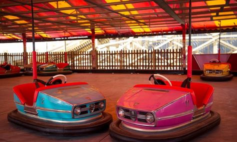 Beautiful and evocative; restored dodgem cars at Dreamland amusement park in Margate. Margate Dreamland, Vintage Restoration, Bumper Cars, Friends Ideas, Olden Days, Carnival Rides, Old Photography, Fun Fair, Old Churches