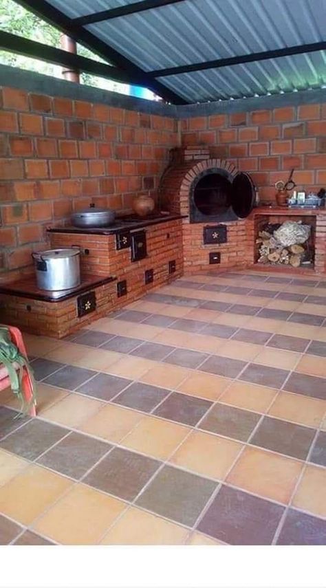 Budget Patio Ideas, Ideas Para Casas, Outdoor Grill Diy, Brick Ovens, Diy Wood Stove, Outdoor Kitchen Decor, Outdoor Kitchen Plans, Outdoor Stove, House Design Ideas