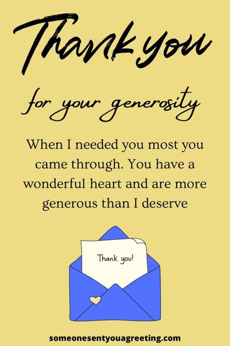 Say thank you to those who have demonstrated their kindness with these thank you for your generosity messages | #thankyou #thanks #kindness #generosity #generous Thank You Generosity Quotes, Thank You For Your Kindness Gratitude, Thanks For Your Kindness, Generous Friend Quotes, Thank You So Much For Your Kindness, Thanking Someone For Their Kindness, Kindness Messages, Thank You For Your Generosity Quotes, Thank You For Kindness