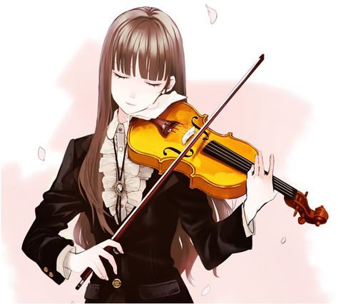 anime violinist | Anime Music Spotlight – Part 2: Violin Violin Drawing, Girl Playing Violin, Violin Art, Drawing Hair, Girls Play, Violinist, Anime Music, Art Anime, How To Draw Hair