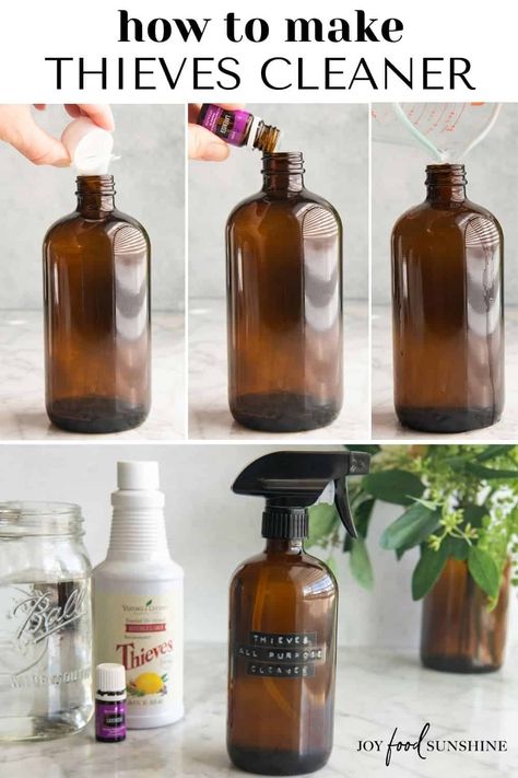 This thieves cleaner is an affordable, homemade, non-toxic, all-purpose cleaning spray that really works. Learn how to make this thieves household cleaner! Thieves Household Cleaner Recipe, Thieves Cleaner Recipe, Theives Oil, Thieves Spray, Natural Cleaning Supplies, Nontoxic Cleaning, Thieves Oil, Thieves Cleaner, Thieves Household Cleaner