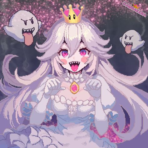 Boosette by aurakera Super Princess Peach, Super Princess, Goth Princess, Nintendo Princess, Retro Gaming Art, Dark And Twisted, Mario Art, Cute Little Drawings, Fantastic Art