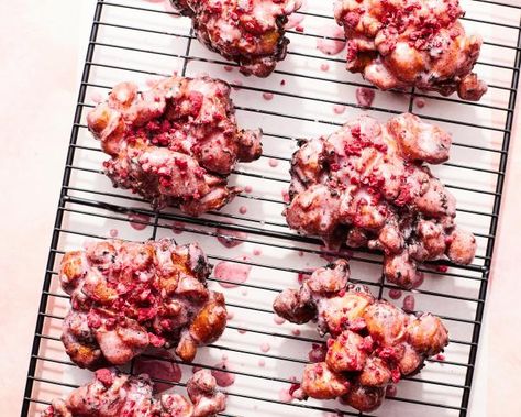 Raspberry Fritters, Gourmet Keto, Keto Raspberry, Fritters Recipe, Freeze Dried Raspberries, Dried Raspberries, Fritter Recipes, Apple Fritters, Fried Dough