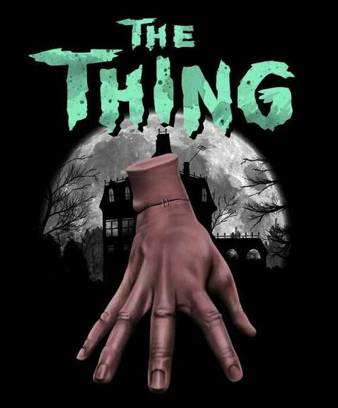 ADDAMS FAMILY THE THING Addams Family Hand, Horror Tshirt, Addams Family, Wednesday Addams, The Thing, Life Size, Black