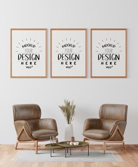 Poster frame in living room psd mockup | Free Psd #Freepik #freepsd #flower #floral #house #wall Frame Mockup Free, Floral House, Brick Background, Modern Office Decor, Boho Frame, Digital Frame, White Brick, House Wall, Poster Mockup