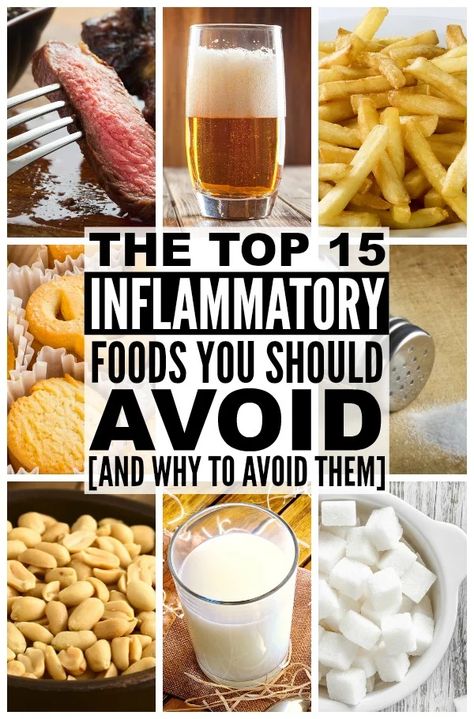 Anti-inflammatory Diet: 15 Foods to Avoid and Why 1200 Calorie Diet Meal Plans, Food That Causes Inflammation, Inflammation Diet, Overnight Oat, Anti Dieting, Makanan Diet, Inflammatory Foods, Diet Vegetarian, Chronic Inflammation