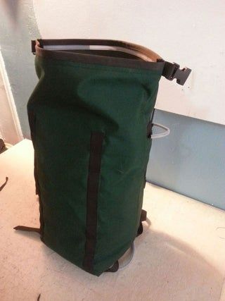 Sew a 20L Simple Roll Top Backpack Base With a Pocket for Frame, Can Make a Climbing, Weatherproof, Hiking, City Bag, or a Combo of These. (climbing Mod Shown): 5 Steps (with Pictures) Sewing Backpack, Diy Backpack Pattern, Tas Denim, Backpack Pattern Sewing, Backpack Sewing, Roll Top Backpack, Sewing Room Design, Sac Diy, Rolltop Backpack