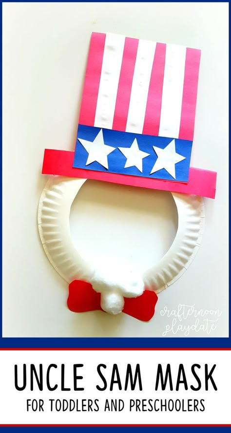 Toddler American Flag Crafts, Patriots Day Craft, Daycare 4th Of July Party, 4th July Activities For Kids, Party In The Usa Crafts For Kids, Usa Crafts For Toddlers, Fourth Of July Projects For Kids, Patriotic Crafts For Preschoolers, Memorial Day Toddler Crafts