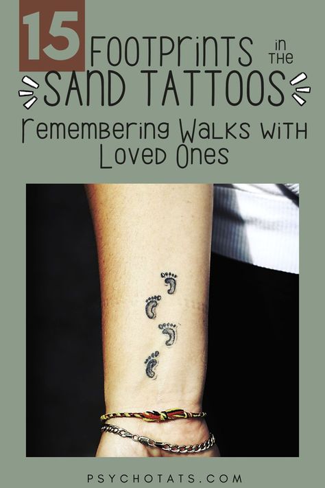 Footprints In The Sand Tattoos Footprints In The Sand Tattoo Ideas, Footprints In The Sand Tattoo For Women, Foot Print Tattoos For Women, Foot Print Tattoo Design, Footsteps Tattoo, Footprints In The Sand Tattoo, Footprints Tattoo, Foot Print Tattoo, Footprint Tattoo Ideas