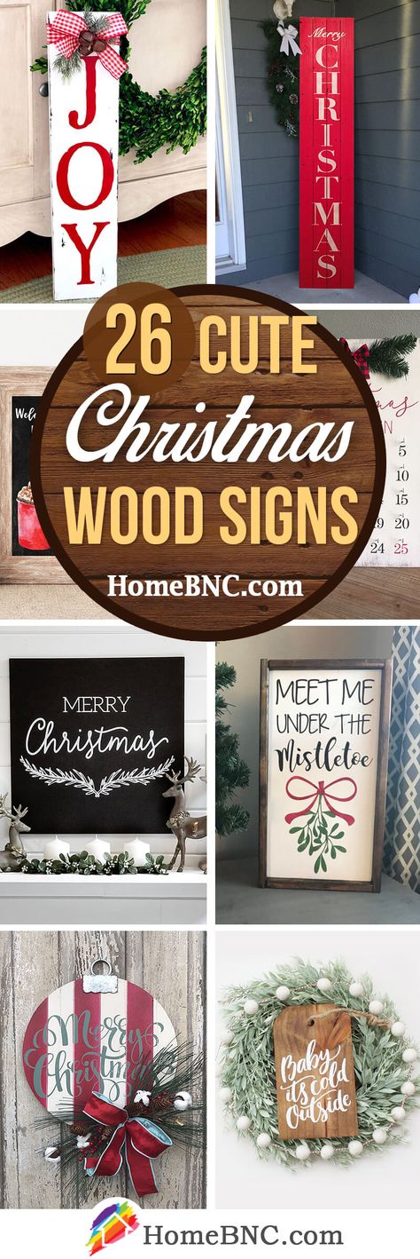 26 Lovely Christmas Wood Signs to Create a Unique Holiday Look - Christmas Wood Sign Ideas Christmas Signs Wood Diy, Christmas Wood Signs, Diy Wood Sign, Christmas Signs Diy, Hello Christmas, Wood Sign Ideas, Christmas Diy Wood, Christmas Wooden Signs, Wooden Signs Diy