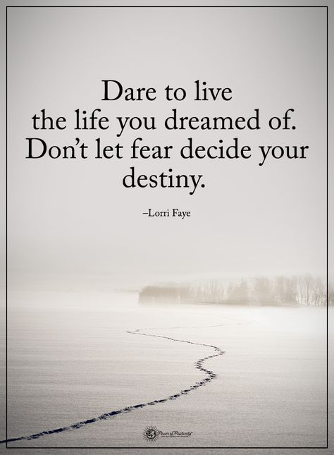 Dare to live the life you dreamed of. Don't let fear decide your destiny. - Lorri Faye #powerofpositivity #positivewords #positivethinking #inspirationalquote #motivationalquotes #quotes #life #love #hope #faith #respect #dare #fear #destiny Intj Infp, Wisdom Affirmations, Bear Quotes, Quotes Dream, Bear Quote, Quotes Music, Life Wisdom, Quotes Happiness, Blackout Poetry