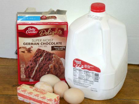 Easy German Chocolate Cake Ingredients - haphazardhomemaker.com Betty Crocker German Chocolate Cake, How To Make German Chocolate Box Cake Taste Like Bakery, Bakers Chocolate German Chocolate Cake, Box German Chocolate Cake Taste Homemade, Boxed German Chocolate Cake Hack, Doctored German Chocolate Cake Mix Recipes, Doctored German Chocolate Box Cake, German Chocolate Cake Using Box Cake, German Chocolate Cake With Box Cake