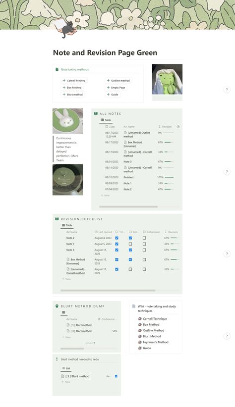 Note Taking Notion, Notion Note Taking, Revision Methods, Writing Notion, Notion Hacks, Note Taking Methods, Revision Checklist, Student Notion Template, Notion Layout