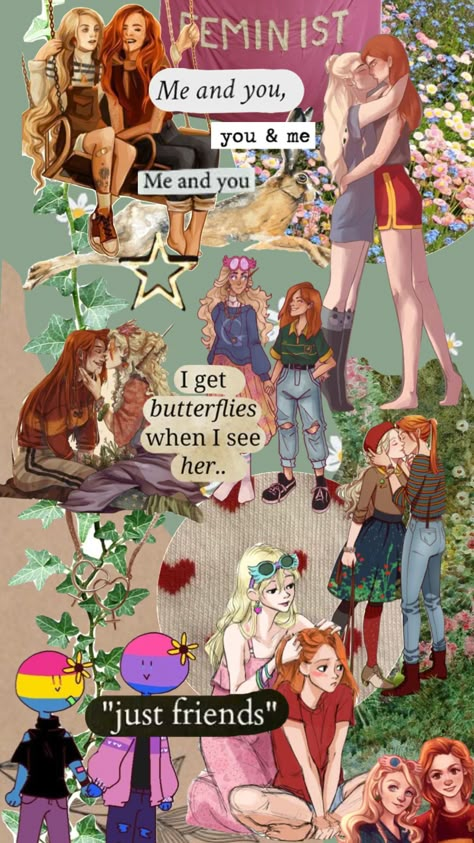 #linny #lunaandginny #lunalovegood #ginnyweasley Luna Lovegood X Ginny Weasley, Luna And Ginny Ship, Linny Aesthetic, Ginny And Luna Fanart, Ginny X Luna Fanart, Luna Lovegood And Ginny Weasley, Linny Fanart, Ginny X Luna, Luna X Ginny