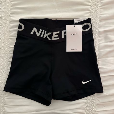 Nwt Black Womens Nike Pro Spandex Shorts Tight Fit Mid Rise 3” Length Nike Vlothes, Womens Nike Pro Shorts, Nike Pro Shorts All Colors, Nike Pros Shoes, Black Nike Pro Shorts, Nike Fits Women, Nike Pro Shorts Kids, Nike Pro Shorts Aesthetic, Cute Nike Clothes