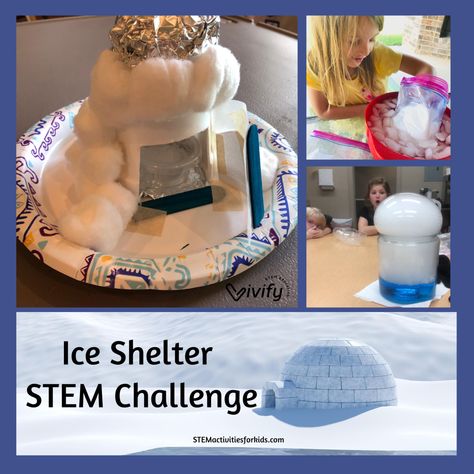 Ice STEM Shelter Challenge - STEM Activities for Kids Dry Ice Experiments, Stem Station, Stem Winter, Engineering Design Challenge, Stem Activities For Kids, Steam Challenges, Steam Ideas, Stem Classes, Engineering Design Process