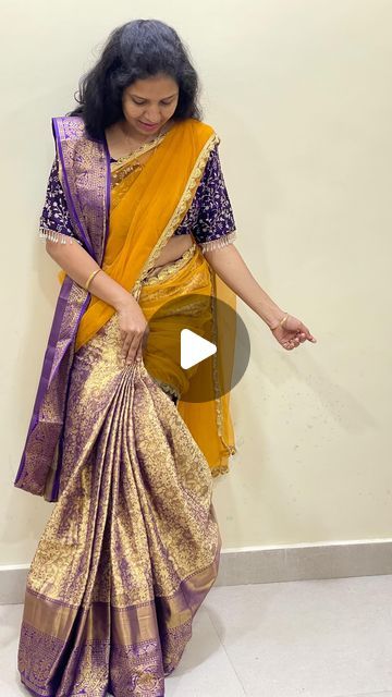 Dupatta Saree Drape, How To Saree Draping Styles, Saree And Dupatta Together, Two Saree Draping Styles, Saree Draping With Dupatta, Dupatta Draping Styles On Gown, New Saree Designs 2024, Double Saree Draping Styles, Saree With Dupatta Draping