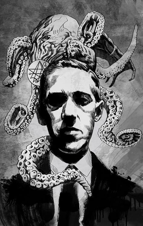 Hp Lovecraft Art, Cthulhu Tattoo, Lovecraft Monsters, Lovecraft Art, Youtube Icon, Lovecraft Cthulhu, The Legend Of Sleepy Hollow, Weird Fiction, Lovecraftian Horror