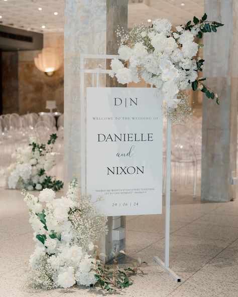 When every detail makes your day memorable! Styling: @jewelphonflowers Venue: @eventsby.alpha @dedeswaterfrontgroup @beta.events Photo: @alisterkou Chairs: @optimumeventhire #jewelphonflowers #weddingflowers #weddingstylist #weddinginspo #weddinginspiration #sydneywedding #sydneyflorist #bridalflower #eventstyling #flowers #wedding #weddingreception #florist #sydneyflorist #weddingideas #stylist #luxurywedding #bride #bridalinspo #abiaweddings #abiaweddingawards Welcome Sign Wedding, White Roses Wedding, Wedding Stylist, White Wedding Flowers, Sydney Wedding, Bridal Inspo, Sign Wedding, Wedding Florals, Wedding Signage