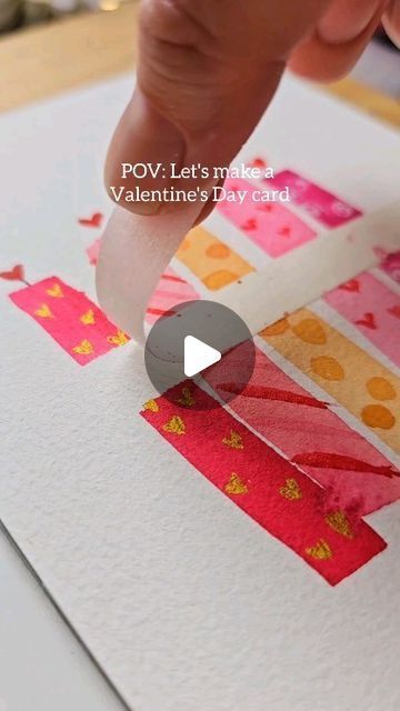 Easy Valentine Cards, Diy Watercolor Cards, Easy Greeting Cards, Paper Card Ideas, Valentines Watercolor, Watercolour Cards, Watercolor Birthday Cards, Greeting Card Art, Birthday Card Craft