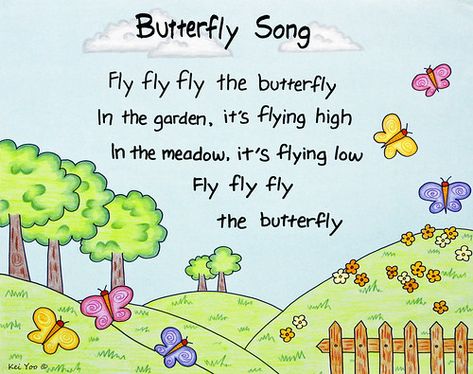 little oriole: English nursery rhymes poster Rhyming Poems For Kids, Butterfly Song, Nursery Poem, Rhyming Preschool, Hindi Poems For Kids, Preschool Poems, Nursery Rhymes Poems, English Poems For Kids, Nursery Rhymes Lyrics