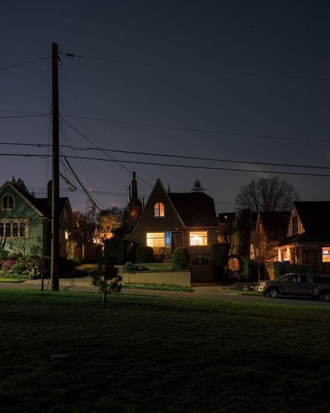 Suburbs At Night, Neighborhood Night Aesthetic, Creepy Neighborhood, Scary Neighborhood, Homesick Aesthetic, Night Neighborhood, Suburbia Aesthetic, Neighborhood At Night, City Aesthetic Night