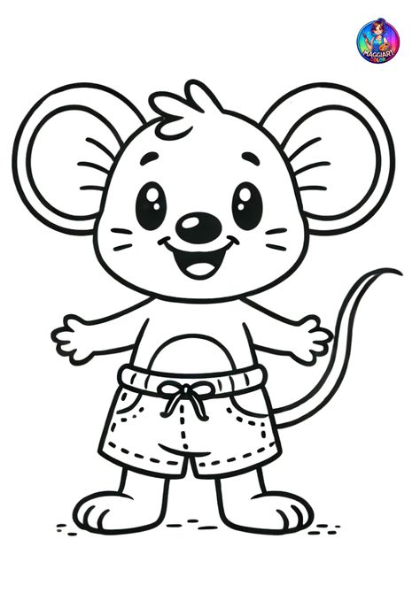 The simple coloring book image featuring a joyful cartoon mouse. Feel free to use it for coloring! Cartoon Coloring, Baby Painting, Animals Coloring, Book Images, Animal Coloring Pages, Coloring Page, Coloring Books, Crafts For Kids, Coloring Pages