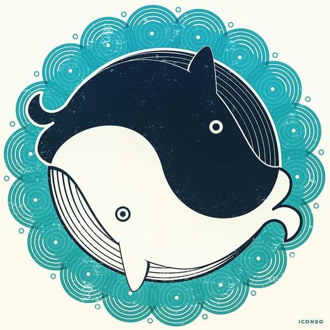 Yin Yang Art, Balance Art, Card Poster, Whale Art, Principles Of Art, Principles Of Design, A Whale, Art Et Illustration, Travel Pins